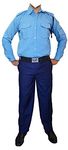 REGALIA Men's Security Guard Uniform (Sky Blue Shirt Blue Trouser, Waist 36 inch) with Accessories, Each