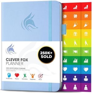 Clever Fox Planner – Undated Weekly & Monthly Planner for Productivity, Time Management & Goals – Organizer Journal – A5 (Periwinkle)