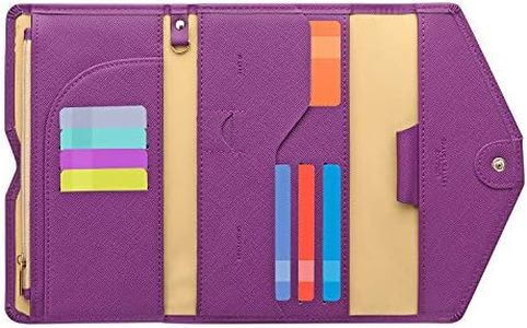 ZOPPEN Multi-purpose Rfid Blocking Travel Passport Wallet (Ver.4) Tri-fold Document Organizer Holder, Aubergine Purple