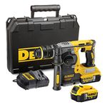 DEWALT 18 V XR Brushless 24 mm, 2 kg SDS-Plus Hammer, 2 x 5 Ah ,Multi-colour,DCH273P2-GB,2 x 18V 5.0Ah Li-Ion Batteries