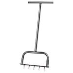 Manual Lawn Aerator - Hollow Tine Aerator, Standing Garden Soil Aeration Tool, Non-slip T-handle Grass Spike Aeration, Soil Loosening Agricultural Tool For Lawn, Yard, Garden Care, 83.4cm