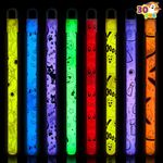 JOYIN 30 Pcs Halloween Glow Sticks Bulk Party Pack, Hanging Wands in 8 Designs, 6 Colors Light Up Sticks for Kids Glow in The Dark Halloween Party Favor Supplies, Halloween Goodie Bag Filler