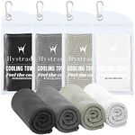 Hystrada 4 Pack Cooling Towels 40" x 12"-Cooling Scarf, Cold snap Cooling Towel for Instant Cooling Relief for All Physical Activities: Golf, Fitness, Camping, Hiking, Yoga, Pilates