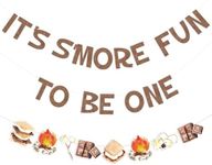 Sursurprise S’mores Birthday Party Decorations, S’mores Party Banner, It’s S’more Fun To Be One Banner, One Happy Camper, Camping Campfire Camper Party Supplies for 1st Birthday