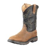 Ariat Men's Workhog Wide Square Toe H2O Steel Toe Work Boot, Aged Bark/Black, 9 EE US