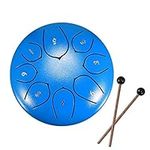 Slit Drums, Steel Tongue Drum, 6 inches 8 Tone D Key, Handpan Drum with Drumsticks, Bag, Finger Cover, Percussion Instrument for Musical Education Concert Mind Healing Yoga Meditation