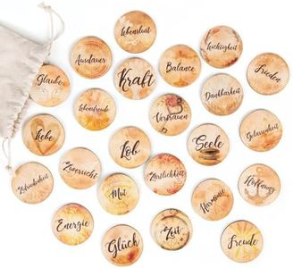 Logbuch-Verlag 24 amuletos de la suerte de madera, motivación, regalo de cumpleaños, Navidad, refranes para un matrimonio feliz boda