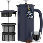 ESPRO - P7 French Press - Double Walled Stainless Steel Insulated Coffee and Tea Maker with Micro-Filter - Keep Drinks Hotter for Longer, Perfect for Home (Aegean Blue, 32 Oz)
