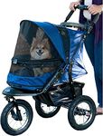 Pet Gear No-Zip AT3 Pet Stroller for Cats/Dogs, Zipperless Entry, Easy One-Hand Fold, Jogging Tires, Removable Liner, Cup Holder + Storage Basket, 2 Models, 4 Colors