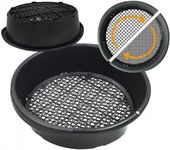 B2C Garden Sieve Plastic Large Riddle Riddler Soil Sifter Mesh Gardening Tools Round Rectangle Adjustable 4mm to 10mm (Round)