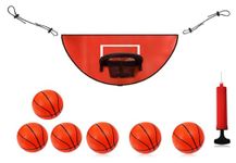 Trampoline Basketball Hoop,Basketball Hoop Attachment with Mini Basketballs,Trampoline Accessory for Kids (Red)