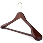 The Hanger Store 4 Dark Wooden Suit, Jacket Hangers with Non slip Bar