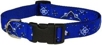 Medium Blue Bandana Dog Collar: 3/4