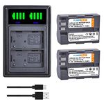 PowerTrust 2Pcs 2400mAh EN-EL3E Battery and Charger with USB and type-C port for Nikon D30 D50 D70 D70S D90 D80 D100 D200 D300 Camera