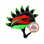 STREETJAM Kids Cycle Helmet, Finhawk Open Face Sports Helmet, Hard PP Outer Shell, EPS Inner Comfort Linner case, Adjustable Strap & Dial, Multi air Vents, Unisex Helmet (8-13 Years, Black(Red, Green)