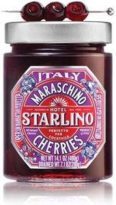 Hotel Starlino Maraschino Cherries | Great Tasting Italian Cherry for Premium Cocktails and Desserts | All-Natural Home Essentials For Your Bar Cart or Makes a Great Gift | 400g Jar, Pack of 1