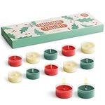 THE TWIDDLERS - 12 Christmas Tealights - 4 Red, 4 Dark Green, 4 White - 4-6 Hours Burn Time - Perfect Holiday Decorations - Festive Table Settings - Secret Santa Gifts for Women - Heat Safe Holders
