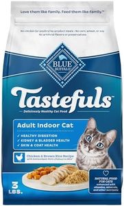 Blue Buffalo Tastefuls Adult Dry Cat Food Indoor Cat Formula, Made in the USA with Natural Ingredients, Chicken & Brown Rice Recipe, 3-lb. Bag