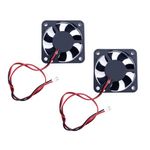 JZK 2pcs 50 * 50 * 10mm 2pin DC 12V mini silent cooling fan with wires, 5010 small quiet cooling fan 50mm, 5cm miniature brushless DC fan 12V, 3D printer fan with cable and connector