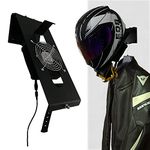 Porotmotor Helmet Dryer Helmet Wall Mount Holder Rack with Ventilation Fan for Motorcycle Helmets, Coats, Gloves