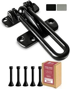 Jack N’ Drill Swing Bar Door Lock Durable Door Guard for Back & Front Doors, Childproof Door Security Made from Reinforced Diecast Metal for Home Security (Black, 1 DS & 5 Spring DS)