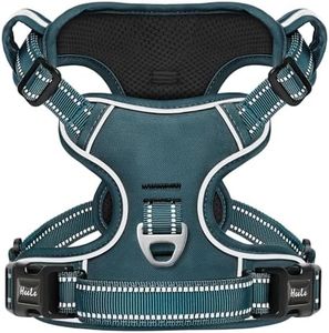 HEELE Dog Harness for Large Dogs No Pull Dog Vest Harness for Large Dog with Soft Padded Handle Reflective for Outdoor Training, Blackish Green, L