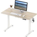 SHW 48 Inch Electric Height Adjustable Standing Desk with Memory Controller, 120 x 61 cm, Maple