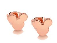 findout mickey mouse earrings 14K Rose Gold Plated Titanium Steel Simple 9 Mickey Mouse Earrings, Gift for Women Girls (f1768)