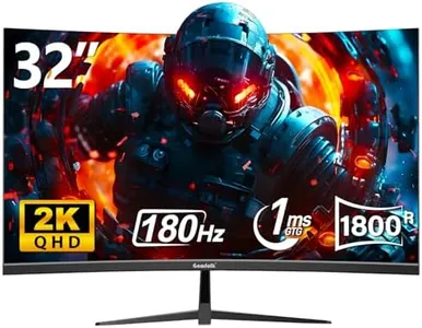 Gawfolk 32 Inch Curved Gaming Monitor, 180Hz 1500R QHD (2560x1440) 2K Computer Monitor with FreeSync, DisplayPort, HDMI, Wall Mountable, Eye Care for Home Office & Gaming