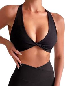 Navneet Sujetador Deportivo Mujer Sujetador sin Espalda Sujetador Espalda Descubierta Top Deportivo Ropa Deporte Negro M