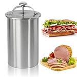 Stainless Steel Ham Maker Meat Press Cooker for Making Healthy Homemade Deli Meat with Thermometer - Kitchen Bacon Meat Pressure Cookers Boiler Pot Pan Stove