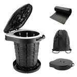 Folding Camping Toilet Portable with Bag - imodomio Portable Toilets for Adults with Lid, Seat & Toilet Bags, Outdoor Travel Toilet for Fishing, Hiking, Campervan, Caravan, Car, Festivals, Load 180kg