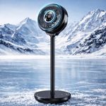 Pedestal Fan for Bedroom, 180° Wide Oscillating & 90° Vertical Tilt, 25dB Ultra Quiet DC Motor Standing Fan with Remote, 15 Speed Settings, 3 Modes, 12H Timer, 15-38" Height Adjustable