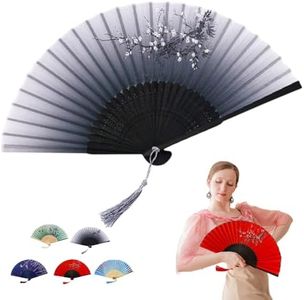 Folding Hand Fans for Line Dancing, Boots on The Ground Fan, Clack Boots On The Ground Hand Fan, Line Dance Popping Fan, Women Hand Fan with Tassel for Party, Wedding, Home Decoration (Light Black)