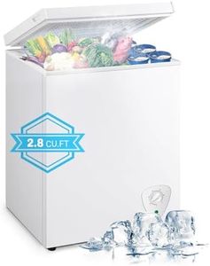 rosmena Small Chest Freezer, 2.8 Cubic Feet Mini Deep Freezer Chest with Basket Adjustable 7 Temp Control, Top Open Door Compact Freezer With Removable Basket For Dorm, Apartment, White