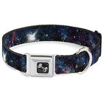 Buckle-Down Seatbelt Buckle Dog Collar - Galaxy Collage - 1" Wide - Fits 9-15" Neck - Small