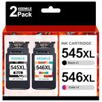 PG-545XL+CL-546XL Ink Cartridges, Black Tri-Colour, 2 Combo Pack Replacement for Canon 545 546 XL for Pixma MG3050 MG2500 MG2550S TS3150 MG2555S TR4550 TR4551 TS3151 TS5151 TS3355 MG2950 MX490