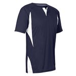 CHAMPRO Wild Card 2 Button Polyester Baseball/Softball Jersey, Youth Medium, Navy,White