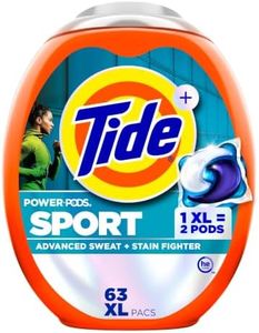 Tide Power Pods Sport Laundry Detergent Pacs, 63 Count, Advanced Sweat + Stain Fighter