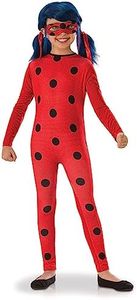 RUBIES - Miraculous Officiel - Déguisement Entrée de Gamme LADYBUG pour Enfants - Taille 5-6 ans - Costume avec Combinaison et Masque avec Attache Elastique - Déguisement pour Halloween, Carnaval