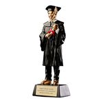 ukgiftstoreonline Personalised Male Resin Black & Gold Graduation Figurine Gift