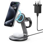 HERRBOL 3 in 1 wireless charging station for Apple Devices,Magsafe charger Stand for iPhone 15 14 13 12 Pro/Max/Plus/Mini Wireless Charger Station for AirPods 2/3/Pro iWatch Ultra/8/7/SE/6/5/4/3/2