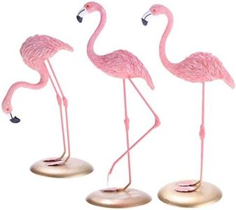 Notakia Resin Pink Flamingoes Statue Figurine Collectible Decoration Gift Yard Ornaments Bright Pink Resin Composites Flamingo Make Great Home Garden Decor (Set of 3)