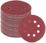 80Pcs 125mm Sanding Discs, Hook and Loop 10 x 40/60/80/120/180/240/320/400 Mixed Grits, 8 Hole 5 Inch Round Sanding Discs Pads for Random Orbital Sander