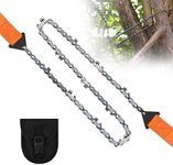 Pocket Chainsaw, 24in/36in Pocket Rope Saw, Folding Chain Hand Saw with Carry Pouch, for Outdoor Survival Camping, Hunting, Hiking, Cutting Wood(24in)