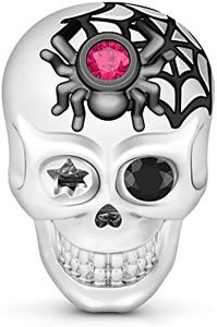 GNOCE Skull Charms for Bracelet 925 Sterling Silver Halloween Charms for Women Wife Christmas Gift
