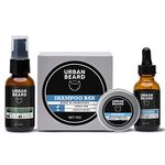 Urban Beard Man Pack – Beard Oil, Moustache Wax, Conditioner and Shampoo – Naturally Handcrafted and Sourced in Canada