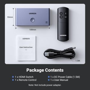 UGREEN HDMI 2.1 Switch 3x1 – 8K Ultra HD Multi-Device Selector