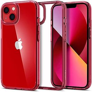Spigen Ultra Hybrid Coque pour iPhone 13 [Anti-Jaunissement] - Rouge Crystal