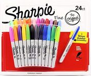 24 + 1 SHARPIE Markers Coloured Permanent Sharpies Marker Pen Bulk Fine Point (25 Markers in Total)